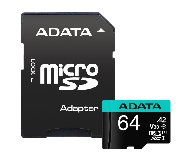 Adata microSD 64GB 100MB/s AUSDX64GUI3V30SA2-RA1 - 512448 - zdjęcie 2